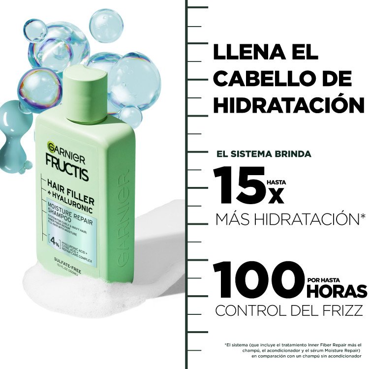 Hair Filler + Hyaluronic Moisture Repair Shampoo fills hair with moisture